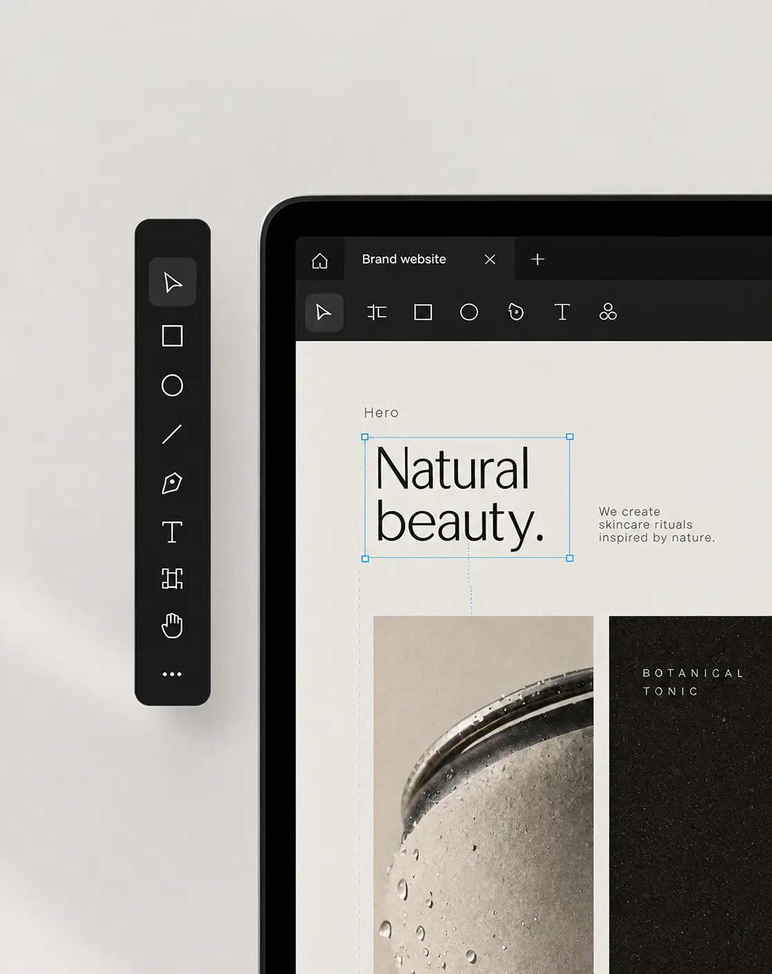 Minimalist interface over natural stone