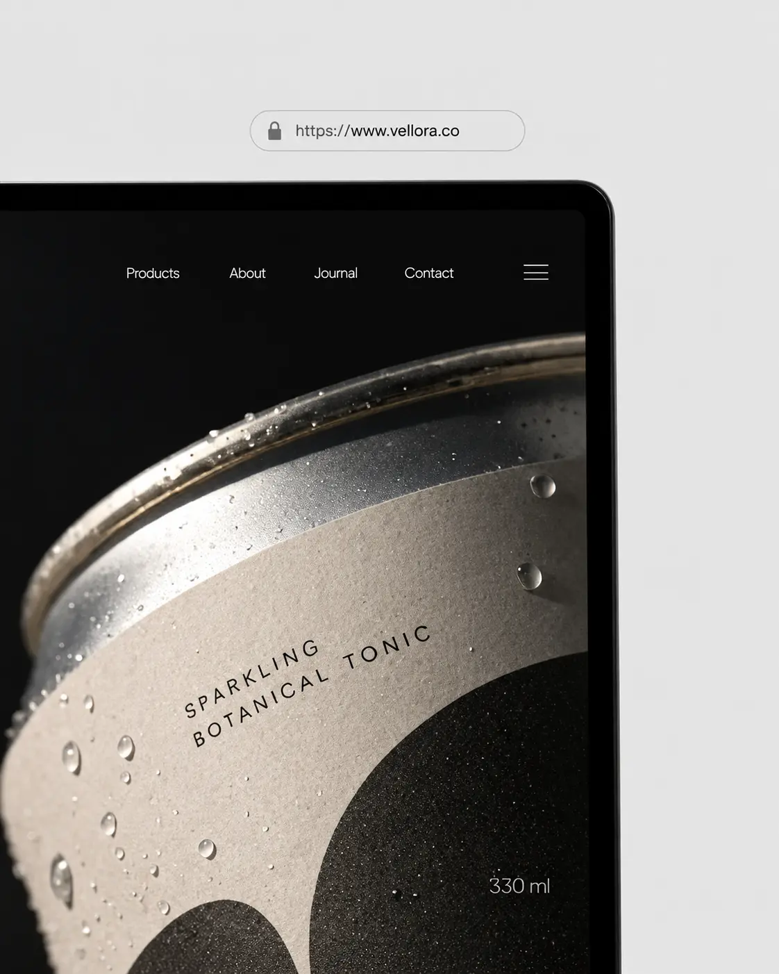 Premium website with a botanical tonic in a can